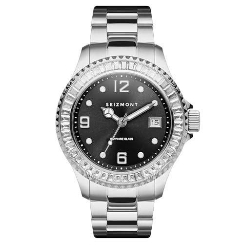 Seizmont by Trendhim | Tide Jewelled Steel Watch | Für Männer | Mit Datums- und Leuchteigenschaften | Wasserdicht bis 10 ATM | Dänisches Design von Seizmont