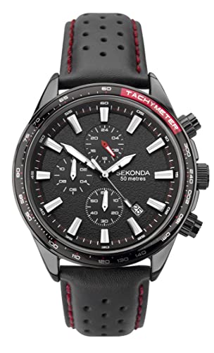 SEKONDA 1787 Men's Black Chronograph Watch von SEKONDA