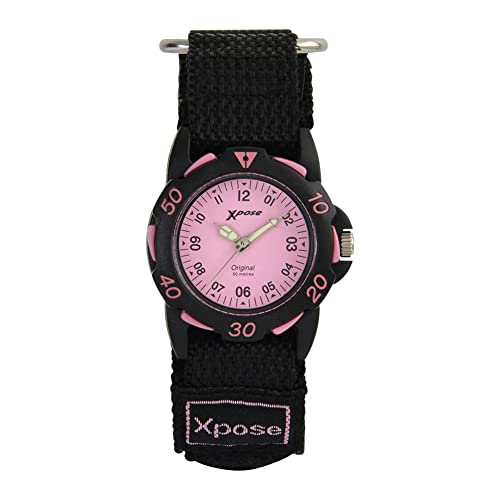 Sekonda 3893 Kinder-Armbanduhr, Quarzuhrwerk, analoges Zifferblatt und schwarzem Stoffband, 32 mm, Schwarz , Riemen von SEKONDA