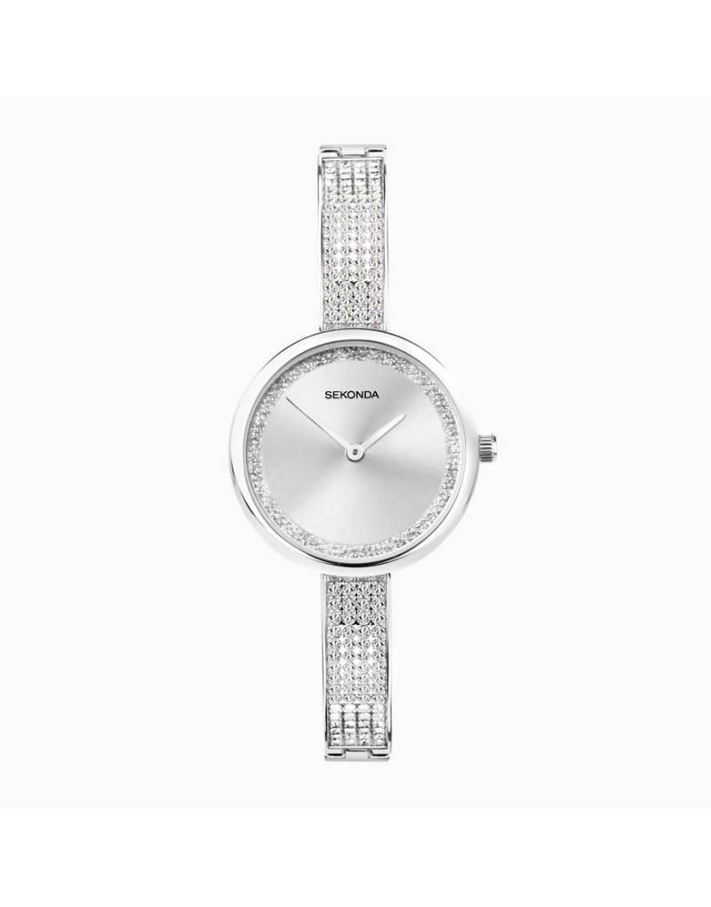 Sekonda - Aurora - Damenuhr mit silberfarbenem Zifferblatt mit 31 mm Durchmesser und legiertem Armband mit halbem Armreif-Design von Sekonda