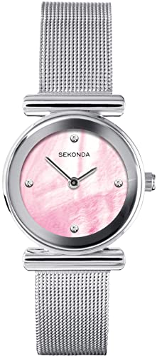 Sekonda Damen-Armbanduhr, analog, Quarz, Perlmutt-Zifferblatt, Milanaise-Armband, 40347 von SEKONDA