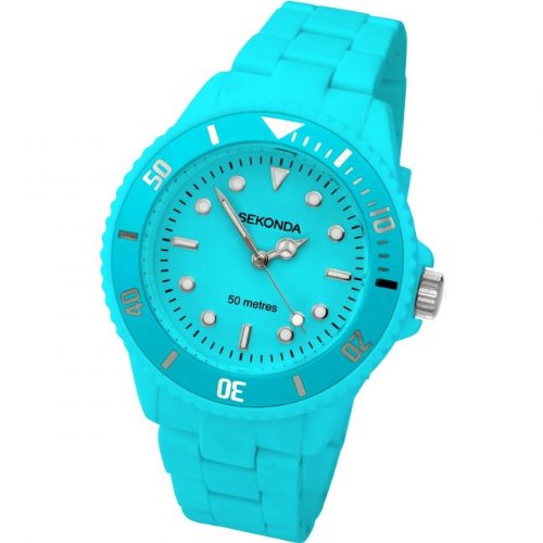 Sekonda Damen Armbanduhr Icy 4411, Polycarbonat-Band, Hellblau von SEKONDA