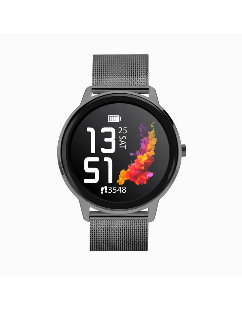 Sekonda - Flex - Damenuhr mit LCD-Display mit 44 mm Durchmesser und Edelstahlarmband in Netzoptik-Schwarz von Sekonda
