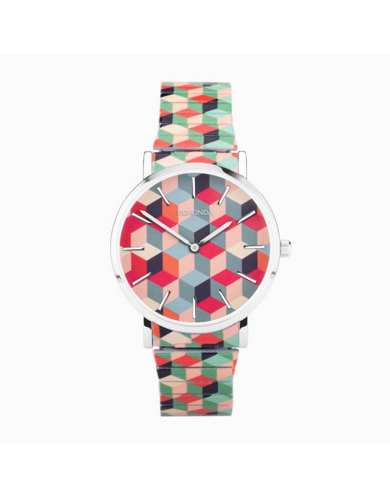 Sekonda - Maxima - Damenuhr mit mehrfarbigem Zifferblatt mit 38 mm Durchmesser und erweiterbarem Edelstahlarmband-Bunt von Sekonda