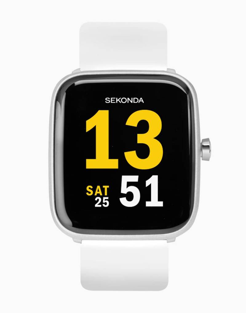 Sekonda - Motion - Herrenuhr mit LCD-Display mit 38 mm Durchmesser und Silikonarmband-Weiß von Sekonda
