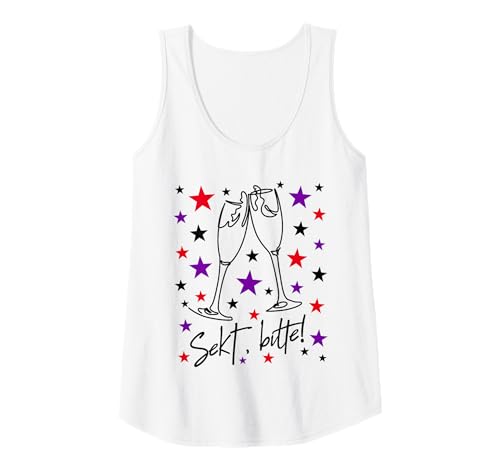 Damen Sekt, Bitte! Sektgläser Sektlaune Sektliebhaber Sekttrinker Tank Top von Sektgeschenke für Frauen Sekttrinker Sektliebhaber