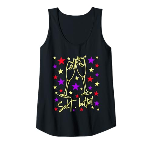 Damen Sekt, Bitte! Sektgläser Sektlaune Sekttrinker Sektliebhaber Tank Top von Sektgeschenke für Frauen Sekttrinker Sektliebhaber