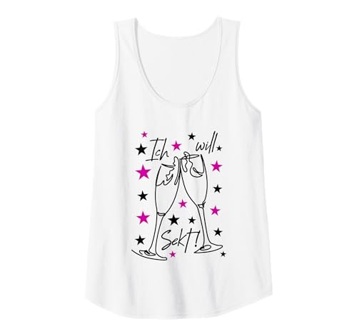 Damen Sekttrinker Sektliebhaber Sektgläser Spruch - Ich Will Sekt! Tank Top von Sektgeschenke für Frauen Sekttrinker Sektliebhaber