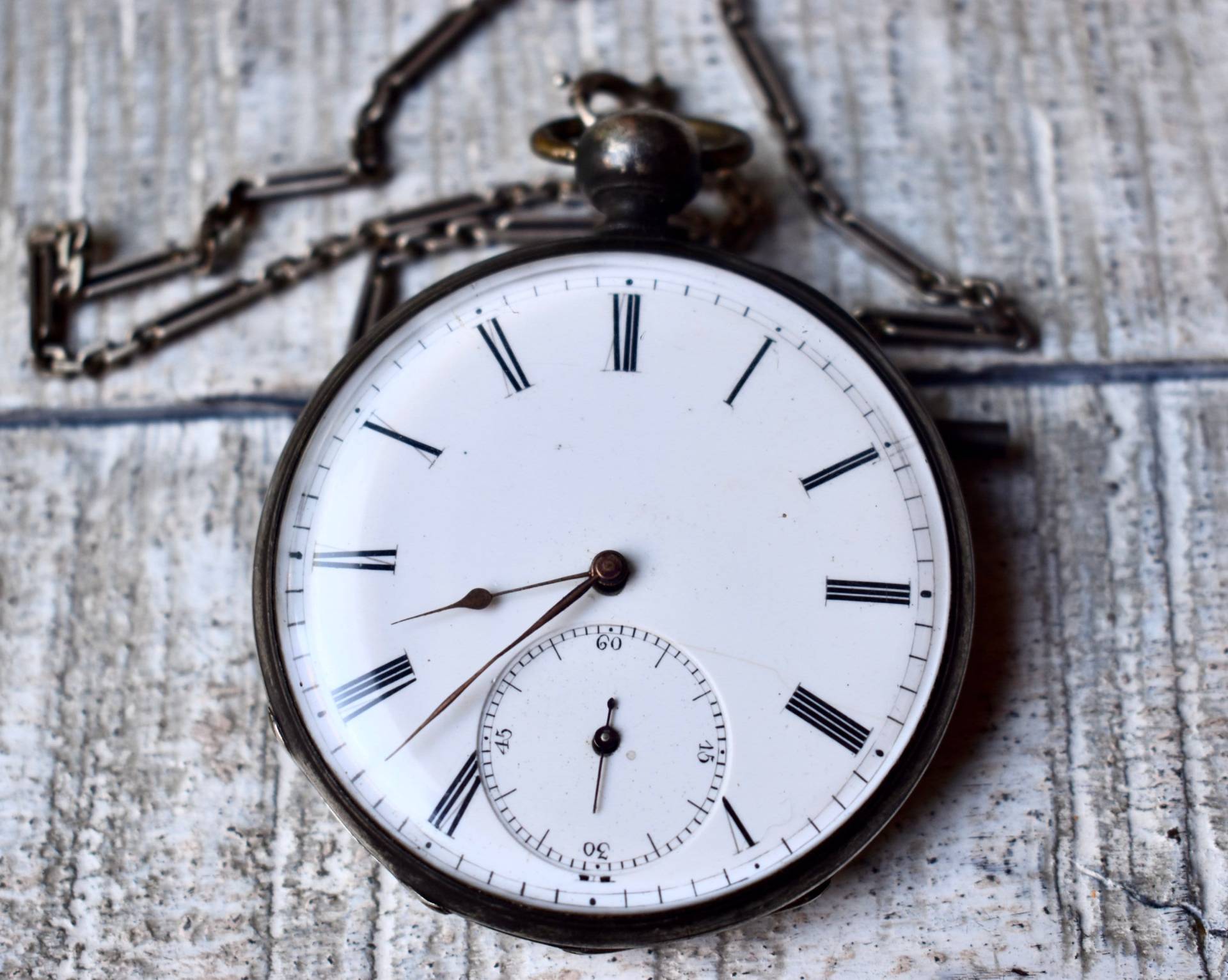 Antike Schweizer Taschenuhr Patent Hebel Sammler Uhr Sterling Silber Kette von SekulidisAntiques