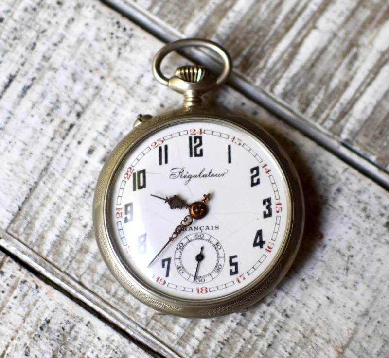 Antike Silber Überzogene Taschenuhr-Roskopf Sammler-Regler-Taschenuhr von SekulidisAntiques