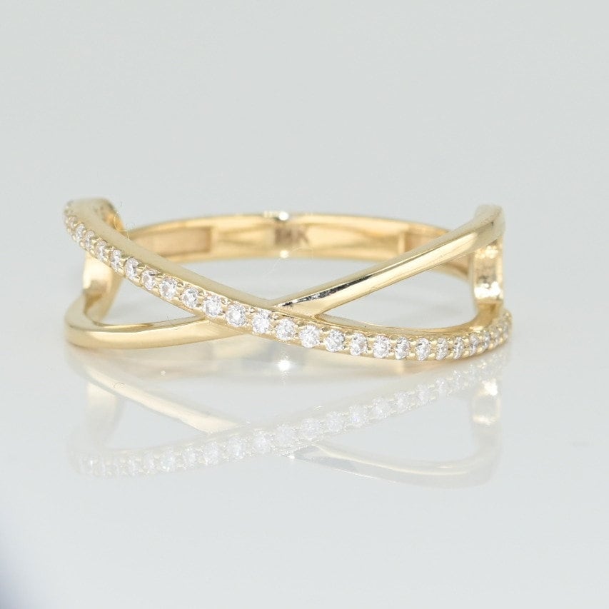 14K Solid Gold Doppelbandring, Echtgold Zwei Bandring, Premium Ring Für Sie, Handgemachter Feiner Schmuck Von Selanica von SelanicaFineJewelry