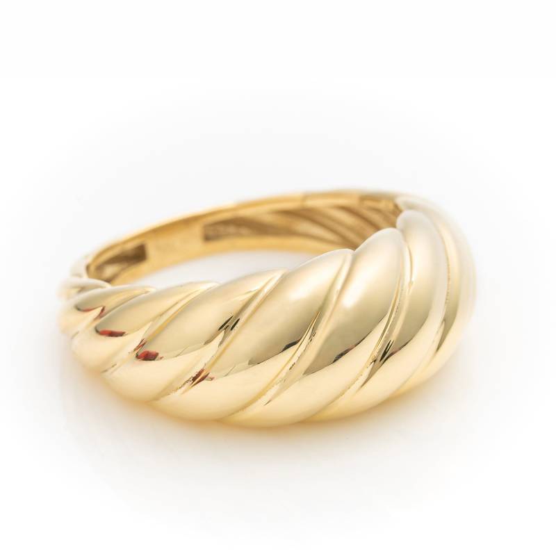 Handgemachte 14K Solid Gold Croissant Ring - 9 Mm Kuppelring von SelanicaFineJewelry
