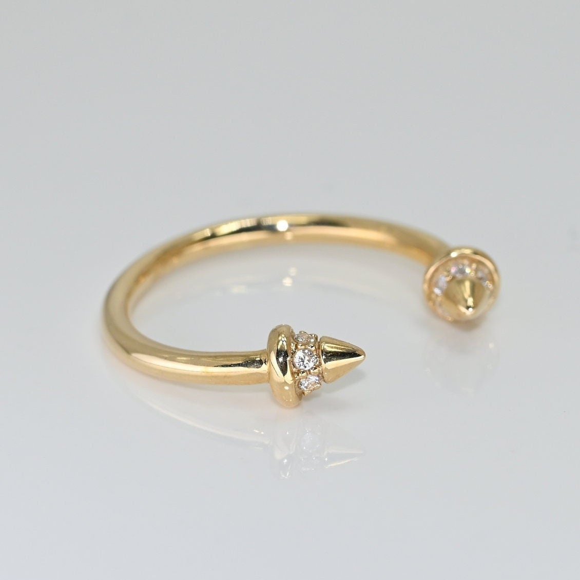 14K Solid Gold Offene Klauenring/Echt Pfeil Ring Einzigartiges Design Für Sie Handgemachter Feiner Schmuck Von Selanica von SelanicaFineJewelry