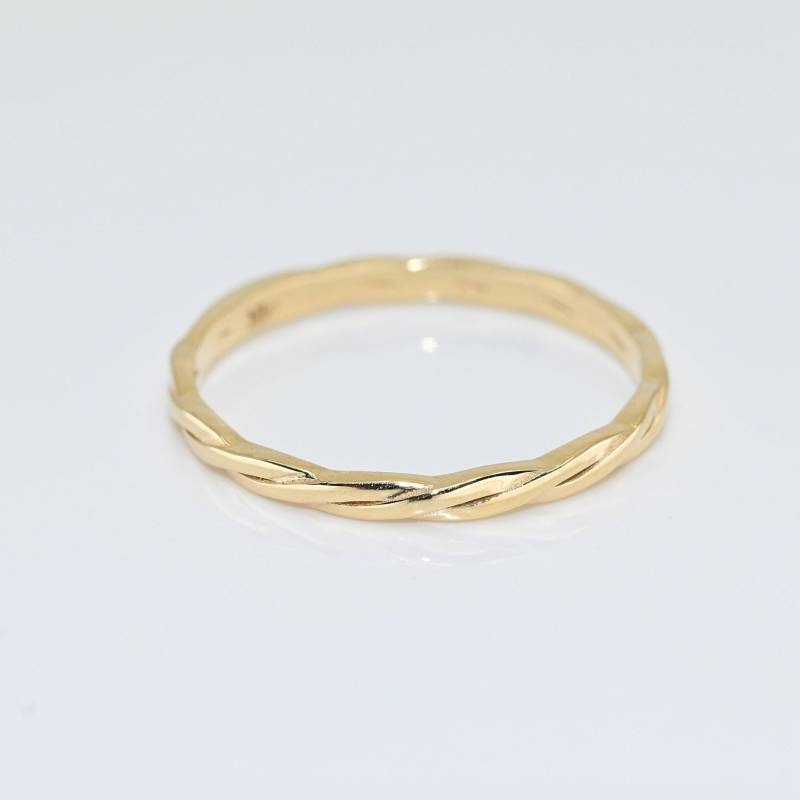 Echtes Gold Gedrehter Bandring/Band Ehering Handgemachter Feiner Schmuck Von Selanica von SelanicaFineJewelry