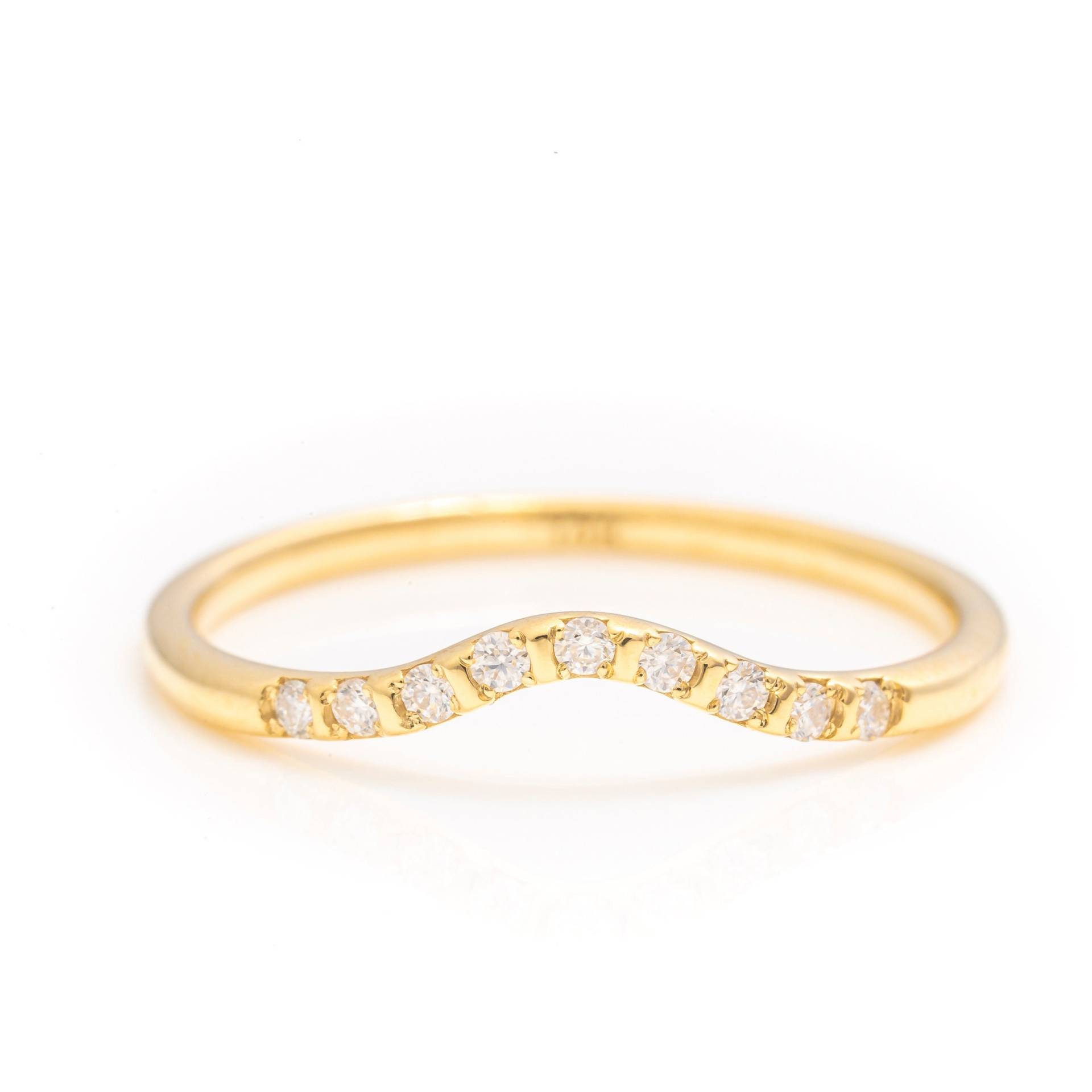 14K Solid Gold Zierlich Geschwungener Ring, Echt Stapelbar Band, Einzigartiges Design Premium Ring Für Sie, Handgemachter Fine Schmuck Von Selanica von SelanicaFineJewelry