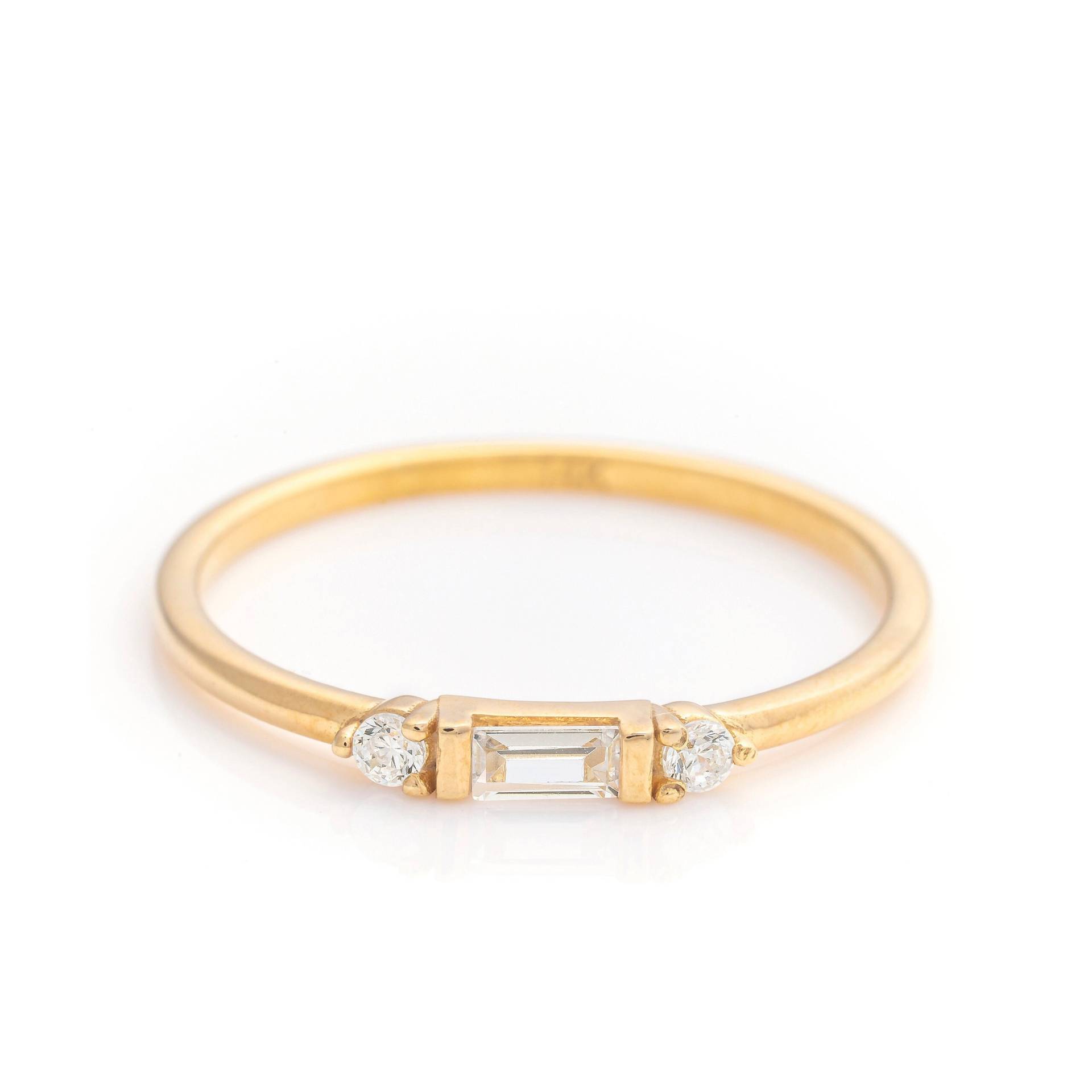 14K Solid Gold Zierlicher Baguette Ring, Echt Stapelbar Handgemachter Feiner Schmuck Von Selanica von SelanicaFineJewelry