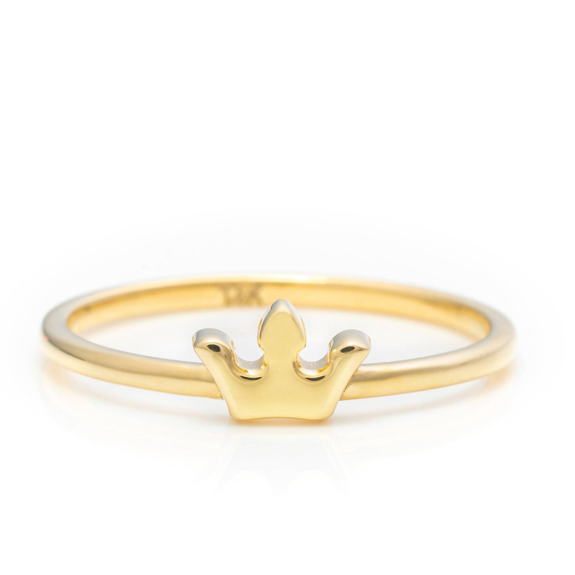 Echtes Gold Premium Kronenring, Zierlicher Goldring, Handgemachter Feiner Schmuck Von Selanica von SelanicaFineJewelry