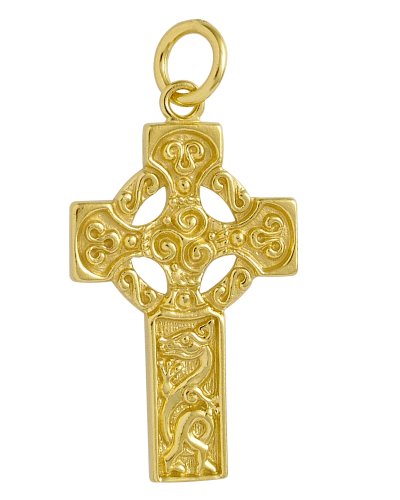 celtic field - Anhänger Kreuz Sterlingsiber vergoldet von Selbiger - celtic field