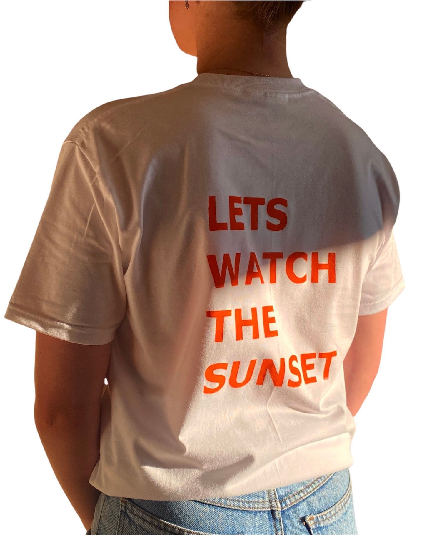 Backprint Shirt/ Vintage T-Shirt/Let's Watch The Sunset T-Shirt/ Bedrucktes T-Shirt/ Geschenk/ Sommer Sommer/ Siebdruck Backprint Shirt/ Vintage T-Shirt/Let's Watch The Sunset T-Shirt/ Bedrucktes T-Shirt/ Geschenk/ Sommer Sommer/ Siebdruck von SelbstbesticktJL