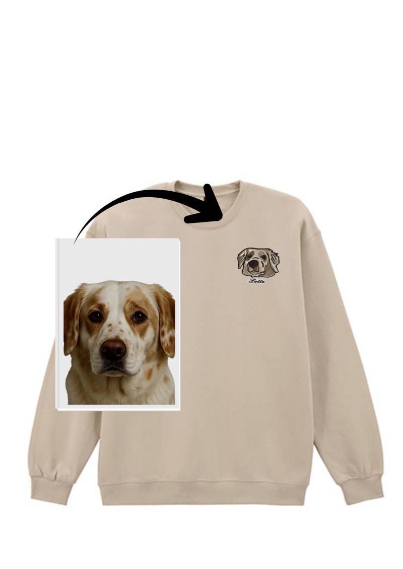 Bestickter Hunde Pullover/ Personalisierter Bestickter Foto - Sweater Haustier/Weihnachtsgeschenk Individuell von SelbstbesticktJL