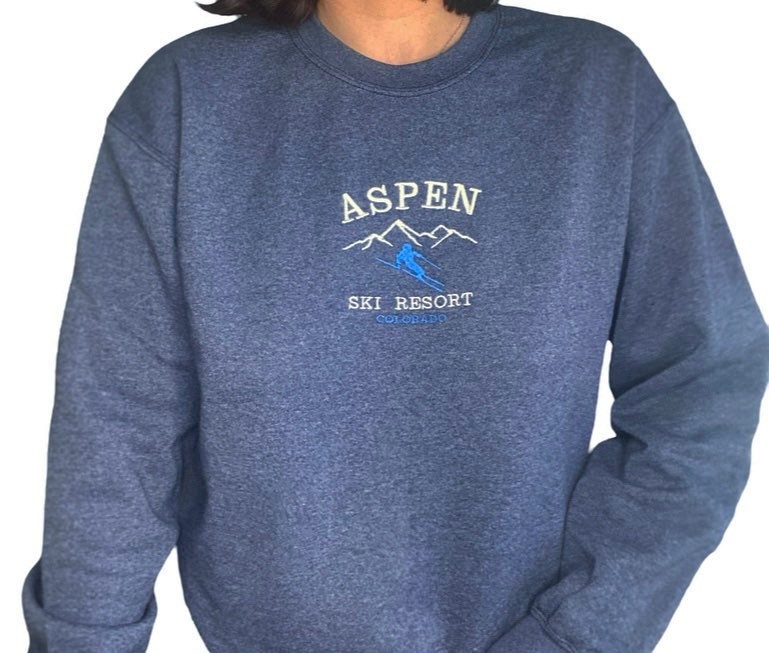 Bestickter Weihnachtspullover Aspen Ski Resort Colorado Sweatshirt Bestickter Weihnachtspullover Aspen Ski Resort Colorado Sweatshirt von SelbstbesticktJL