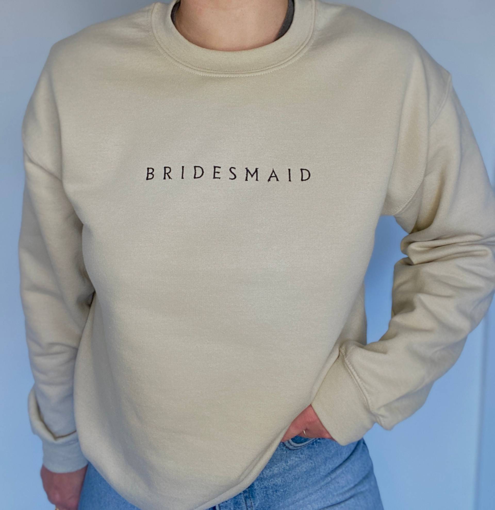 Hochzeit Sweatshirt/ Bridesmaid Sweater, Bestickter Pullover, Crewneck, Geschenk Bride Hochzeit Sweatshirt/ Bridesmaid Sweater, Bestickter Pullover, Crewneck, Geschenk Bride von SelbstbesticktJL
