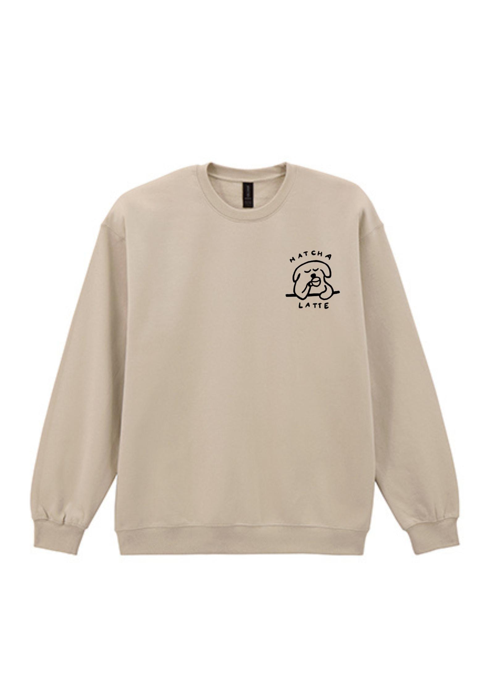 Matcha Latte Hunde Sweatshirt Vintage Getränk Sweater Bestickt Pullover Herbst von SelbstbesticktJL