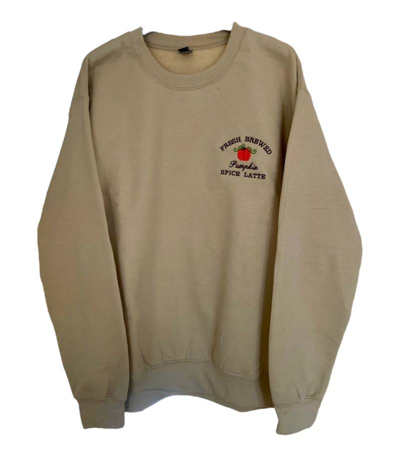 Pumpkin Spice Sweatshirt Vintage Halloween Sweater Bestickt Pullover Herbst von SelbstbesticktJL