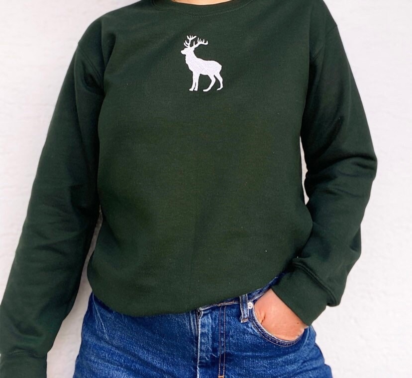Vintage Sweater Bestickt Rentier Hirsch Weihnachten Crewneck Weihnachtspullover Vintage Sweater Bestickt Rentier Hirsch Weihnachten Crewneck Weihnachtspullover von SelbstbesticktJL