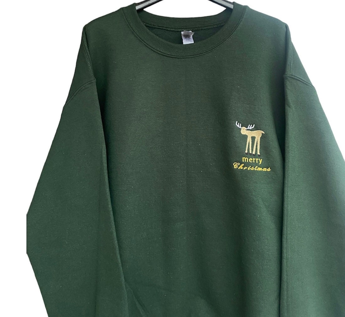 Vintage Sweater Bestickt Weihnachten/ Weihnachten, Merry Christmas Rentier Crewneck Vintage Sweater Bestickt Weihnachten/ Weihnachten, Merry Christmas Rentier Crewneck von SelbstbesticktJL