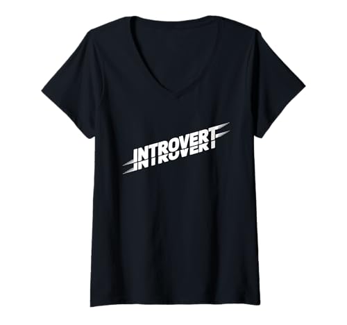 Damen Introvert Humor Reflektion Introvert T-Shirt mit V-Ausschnitt Damen Introvert Humor Reflektion Introvert T-Shirt mit V-Ausschnitt von Selbstbewusste Introvertierte