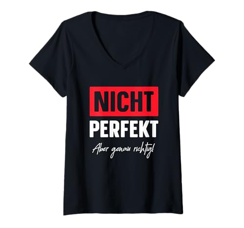Damen Nicht perfekt - Selbstwert Selbstbewusstsein - Selbstbewusst T-Shirt mit V-Ausschnitt Damen Nicht perfekt - Selbstwert Selbstbewusstsein - Selbstbewusst T-Shirt mit V-Ausschnitt von Selbstwert - Selbstwertgefühl stärken - Geschenke