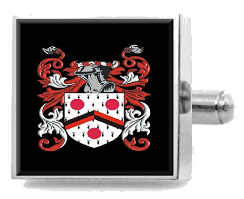 Blanks Manschettenknöpfe mit englischem Heraldik-Wappen, Sterlingsilber, graviert, Nachrichtenbox von Select Gifts