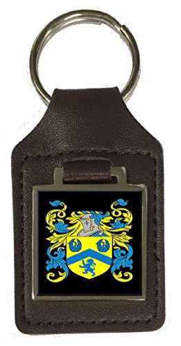 Forbes Familienwappen Nachname Wappen Braun Leder Schlüsselanhänger Gravur, braun von Select Gifts