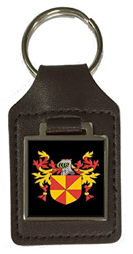 Haylin Familienwappen Familienwappen Wappen braun Leder Schlüsselanhänger graviert, silber, Einheitsgröße von Select Gifts