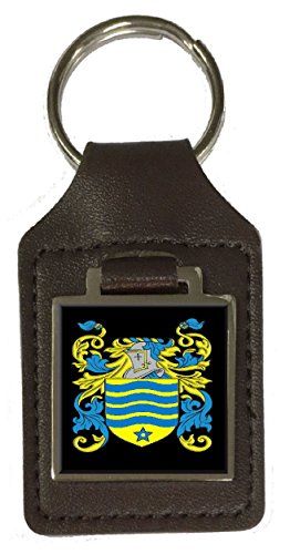 Humphreys Familienwappen Nachname Wappen Braun Leder Schlüsselanhänger Gravur, silber, Einheitsgröße von Select Gifts