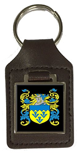 Keck Familienwappen Familienwappen Wappen braun Leder Schlüsselanhänger graviert, braun von Select Gifts