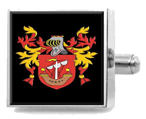 Lilly England Heraldik Wappen Sterling Silber Manschettenknöpfe Gravur Nachricht Box von Select Gifts