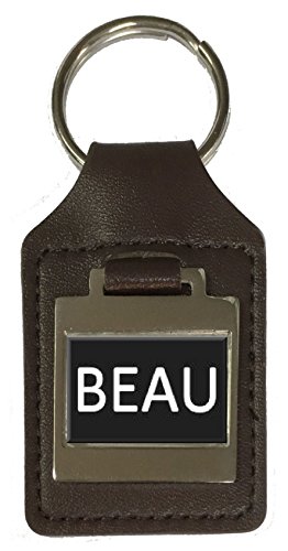 Schlüsselanhänger aus Leder mit Namen zum Geburtstag, optionale Gravur - Beau, braun von Select Gifts