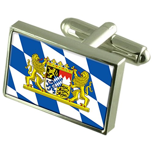 Select Gifts Bayern Zivil Landesflagge Manschettenknöpfe mit Tasche Geschenke auswählen von Select Gifts