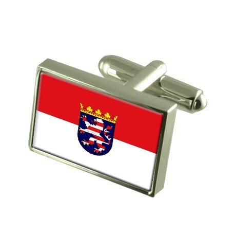 Select Gifts Hessen (Hessen) Staat Landesflagge Manschettenknöpfe mit Tasche Geschenke auswählen von Select Gifts