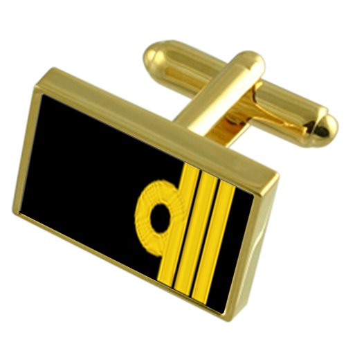 Select Gifts Royal Navy Rangabzeichen Rang Commander Gold-Manschettenknöpfe schwarze Tasche Select Gifts Royal Navy Rangabzeichen Rang Commander Gold-Manschettenknöpfe schwarze Tasche von Select Gifts