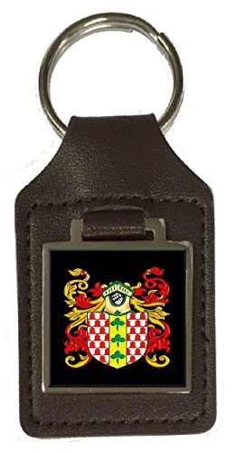 Turner Heraldik Nachname Wappen Braun Leder Schlüsselanhänger Gravur, braun von Select Gifts