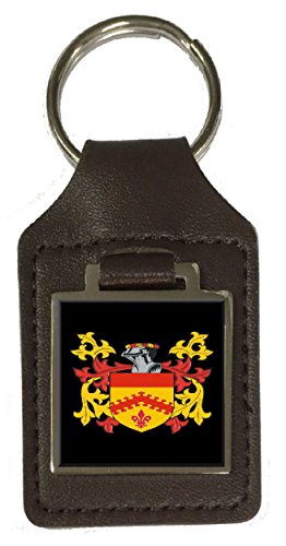 Zwiebelfamilienwappen Nachname Wappen Braun Leder Schlüsselanhänger Gravur, braun von Select Gifts