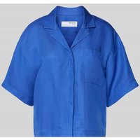 Selected Femme Boxy Fit Hemdbluse aus Lyocell-Leinen-Mix Modell 'LYRA' in Royal, Größe 38 von Selected Femme