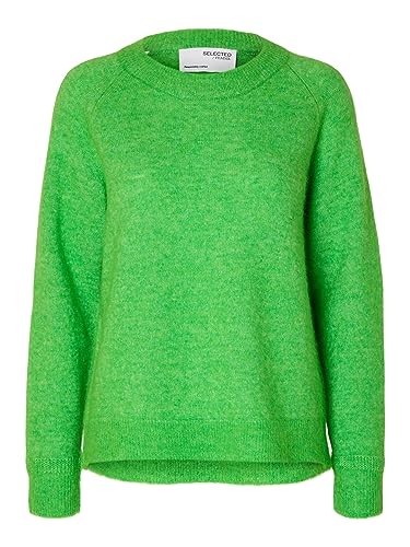 SELECTED FEMME Damen SLFLULU LS Knit O-Neck B NOOS Strickpullover, Classic Green/Detail:Melange, M von SELECTED FEMME