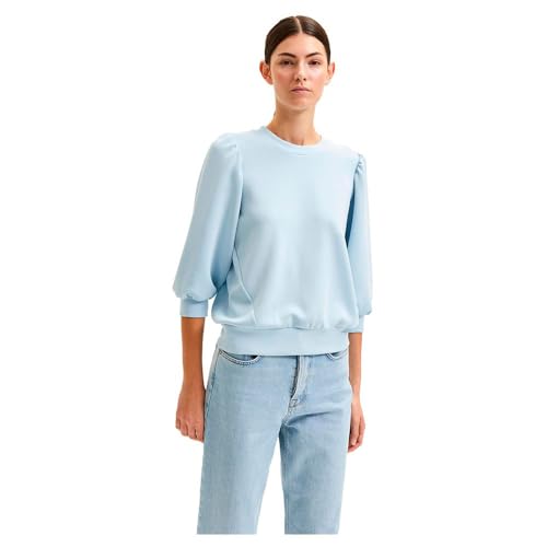 SELECTED FEMME Damen Slftenny 3/4 Sweat Noos Top, Cashmere Blue, L EU von SELECTED FEMME