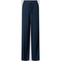 Selected Femme High Waist Hose aus Viskose-Leinen-Mix Modell 'VIVA-GULIA' in Dunkelblau, Größe 38 von Selected Femme