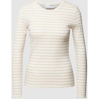 Selected Femme Longsleeve mit Streifenmuster Modell 'ANNA' in Sand, Größe L von Selected Femme