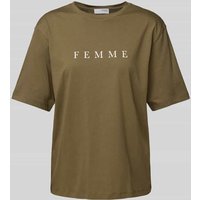 Selected Femme Oversized T-Shirt mit Label-Print Modell 'VILJA' in Oliv, Größe L von Selected Femme